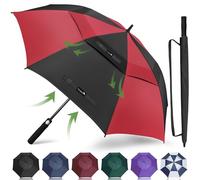 ZOMAKE Grand Parapluie Golf Homme Femme,94CM Parapluie Solide Résistant,Parapluie anti Tempete et Résistant pour 1 à 3 Personne(Noir/Rouge)