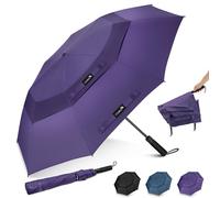 ZOMAKE Large Compact Parapluie de Golf 54/62 Pouces,Parapluie RéSistant au Vent Parapluie Pliant Portable pour le Voyage à Double CanopéE VentiléE pour Hommes Femmes
