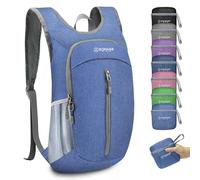ZOMAKE Mini Sac à Dos Pliable 10 L Petit pour Randonnée Voyage Marche,Ultra Léger Sac a Dos pour Femme Homme Enfant(Bleu Foncé)