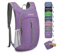 ZOMAKE Mini Sac à Dos Pliable 10L Petit pour Randonnée Voyage Marche,Ultra Léger Sac a Dos pour Femme Homme Enfant(Pourpre)