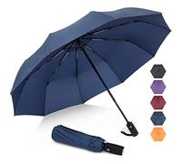 ZOMAKE Paraguas Parapluie de voyage compact - 10 baleines - Parapluie pliable portable pour pluie et vent - Petit parapluie pliable automatique léger et pliable pour homme et femme, bleu marine