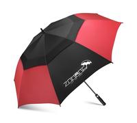 ZOMAKE Parapluie de Golf 68 inch,XXL Parapluie Golf Grande Taille Tempete Résistant,Extra Large Vent Umbrella Golf Double Canopée pour Homme Femme(Noir&Rouge)