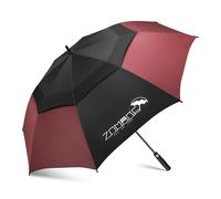 ZOMAKE Parapluie De Golf 68 Inch - XXL Parapluie Golf Grande Taille Tempete Résistant,Extra Large vent Umbrella Golf Double Canopée Pour Homme Femme(Noir&Vin Rouge)