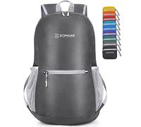 ZOMAKE Sac a Dos Pliable Ultra Léger Sac à Dos de Randonnée Petit Packable Daypack 20 L pour Femme Homme Sports et Plein Air(Gris Moyen)