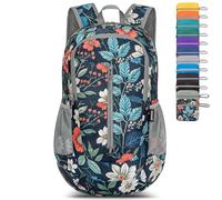 ZOMAKE Sac a Dos Pliable Ultra Léger - Sac à Dos Pliable de Randonnée Petit Packable Daypack 25L pour Femme Homme Sports et Plein Air (Bleu Royal à Motifs)