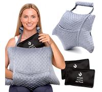 Zomaple Oreiller d'hystérectomie super confortable absorbant les chocs avec 2 poches et pack de gel - Oreiller pour le ventre avec positionnement des mains