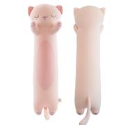 ZOMAXTOY Peluche Chat, Long Oreiller Peluche Chat Doux, Jouet Peluche Chaton Mignon Oreiller Câlin Animaux Empaillés pour Enfants Garçons Filles(Pink, Sleepy Eyes, 60cm/23.62inch)