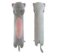 ZOMAXTOY Peluche Chat, Long Oreiller Peluche Chat Doux, Jouet Peluche Chaton Mignon Oreiller Câlin Animaux Empaillés pour Enfants Garçons Filles(Gray, Sleepy Eyes, 110cm/43.31inch)