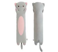 ZOMAXTOY Peluche Chat, Long Oreiller Peluche Chat Doux, Jouet Peluche Chaton Mignon Oreiller Câlin Animaux Empaillés pour Enfants Garçons Filles(Gray, Round Eyes, 60cm/23.62inch)