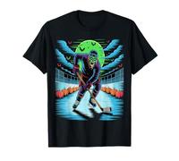 Zombie Amusant Joueur de Hockey sur Glace Halloween Citrouille T-Shirt