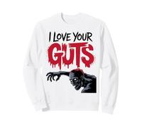 Zombie drôle, J'aime tes tripes, Halloween Effrayant Sweatshirt