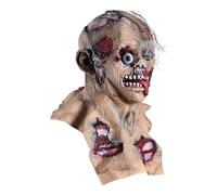 Zombie Face Cover - Latex Spooky Masque | Full Head Zombie , Realistic Halloween Headgear For Adults, Creepy Novelty Cosplay Props For Horror Parties, Haunted House Decoration, Scary Latex Face Di