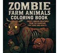 Zombie Farm Animals Coloring Book: Creepy Undead Creatures from the Barnyard for Teens and Adults: 50 Spooky Illustrations of Zombie Cows, Horses, Pigs, Chickens, and More