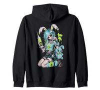 Zombie Goth Bunny Squelette Girl Emo Kawaii Goth Girl Sweat à Capuche
