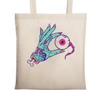 Zombie Hand Frankenstein No Problem Heh Heh Sac fourre-tout en coton écologique Beige
