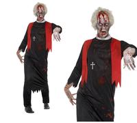 Zombie High Priest Costume pour Hommes Ministre Déguisement Halloween M-XL Neuf