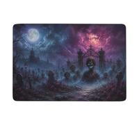 Zombie Horde Emerging from Cemetery Gate Tapis à Poils Courts 150 x 100 cm | Tapis de salon avec poils courts; se place facilement près du lit ou du canapé; pour salon