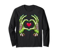 Zombie Mains Coeur Halloween Effrayant Amour Horreur Design Manche Longue