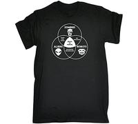 Zombie Martian Robots Death to Humans Horror Comedy Sci FI Birthday Tee Round Neck Unisex Tops Men's 100% Cotton Short-Sleeve T-Shirts M
