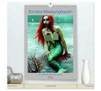 Zombie-Meerjungfrauen - Computerträume aus der KI (hochwertiger Premium Wandkalender 2026 DIN A2 hoch), Kunstdruck in Hochglanz: Gruselige Meerjungfrauenbilder