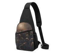 Zombie Sac à bandoulière décontracté en polyester durable avec plusieurs poches et porte-clés Sangle réglable pour homme et femme