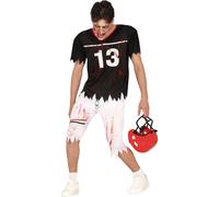 Zombie Sport Champion Halloween Horror Kostuemblutige Undeftige Gruselheld Mannschaft Geistertanz Festbekleidung Red Helmet Kapitän, Taille : 14 - 16 ans Couleur : Noir