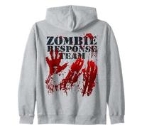 Zombie Sweat à Capuche avec éclaboussures de Sang et Mains Zombie Response Team Sweat à Capuche