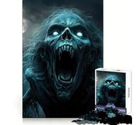 Zombie Terrifiant dans Un cimetière Puzzle de 1000 pièces pour Adolescents Jeu de réflexion et de complicité Découpe de précision Pièce de Collection 38x52cm