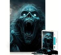 Zombie Terrifiant dans Un cimetière Puzzle de 1000 pièces pour Adolescents Jeu de réflexion et de complicité Découpe de précision Pièce de Collection 38x52cm