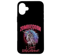 Zombie Unicorn I Love Brainbows Punk Rock Gothique Drôle Coque pour iPhone 16 Plus
