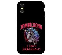 Zombie Unicorn I Love Brainbows Punk Rock Gothique Drôle Coque pour iPhone X/XS