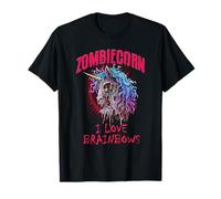 Zombie Unicorn I Love Brainbows Punk Rock Gothique Drôle T-Shirt