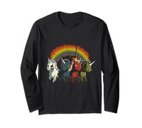 Zombie Unicorns Apocalypse Rainbow Scary Animal Homme Femme Manche Longue