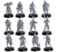 Zombie Villagers Ensemble miniature - 12 modèles de morts-vivants pour RPG de table et jeux de guerre | Monstres d'Halloween à l'échelle de 32 mm | DnD, armée nécromancienne, horde morts-vivants |