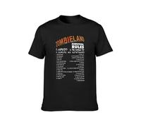 Zombieland Survival Rules T-Shirt Graphic Printed Mens Black Mens Unisex Tee XXL