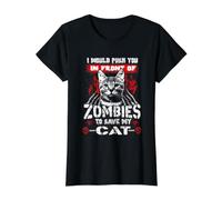 Zombies to Save My Cat Kitty Funny Halloween Cats Lovers T-Shirt Graphique avec Valeur