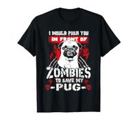 Zombies to Save My Pug Funny Dog Lover for Halloween T-Shirt Graphique avec Valeur