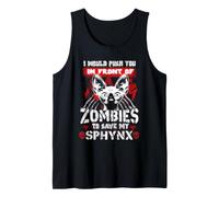 Zombies to Save My Sphynx Cat Kitty Funny Cats Lovers Débardeur