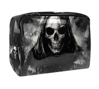 Zombies Trousse de maquillage pour femme en PVC avec fermeture éclair Motif crâne, multicolore, 18.5x7.5x13cm/7.3x3x5.1in, Trousse de toilette