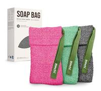 ZOMCHI Lot de 3 Pochettes exfoliantes pour Savon, éponges de Nettoyage pour Le Corps, Pochettes pour Savon pour Une Exfoliation en Profondeur