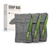 ZOMCHI Lot de 3 Sacs à Savon Exfoliants,Économiseurs de Savon et Gants de Gommage pour le Corps,Conçus pour un Nettoyage en Profondeur et l'exfoliation (Gris)