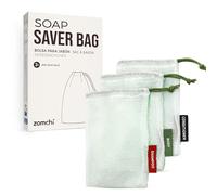 ZOMCHI Lot de 3 sacs porte-savon en maille pour douche, corps et shampooing, pochette de voyage avec boucle de suspension, moussant et séchant (3 pièces, vert menthe)