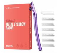 ZOMCHI Rasoir à Sourcils, Rasoirs pour le Visage pour Femmes et Hommes, Tondeuse à Sourcils avec Housse de Précision, Rasoir pour le Visage avec 6 Lames (Violet)
