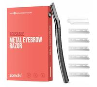 ZOMCHI Rasoir Sourcil - Rasoir Visage Femme - Dermaplaning Visage - Rasoir à sourcils avec 6 lame - Noir