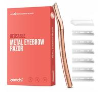 ZOMCHI Rasoir Sourcil - Rasoir Visage Femme - Dermaplaning Visage - Rasoir à sourcils avec 6 lame - Or Rose