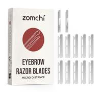 ZOMCHI Recharges d'outils Dermaplane en métal réutilisables, lot de 10 lames de rechange (micro distance), recharges de rasoir Dermaplaning, lames de rasoir à sourcils sans plastique