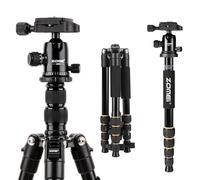 ZOMEI Q666 Trépied Appareil Photo, 155cm Trépied de Voyage en Aluminium avec Monopode et Sac de Transport pour Caméra Photographie Youtube TikTok Vidéo