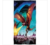 Zomer Serviette de bain en microfibre - Imprimé dragons - Vert - 70 x 140 cm