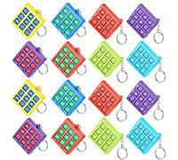 Zomiboo 16 Pièces Porte-clés Tic Tac Toe Cadeaux de Fête Tic Tac Toe Porte-clés en Plastique pour Sac à Dos Cadeaux de Fête d'Anniversaire Saint-Valentin, Couleurs Assorties