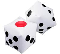 Zomiboo 2 Grands Dés Gonflables Décorations de Dés Flottants de Piscine Géantes pour Pendaison de Crémaillère Anniversaire Réunions de Famille Fourniture de(Rouge, Noir, Blanc)